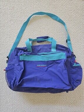 Dunlop Vintage 90s Duffel Bag Teal Turquoise Purple